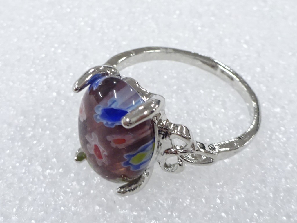  トンボ玉　指輪(12号)